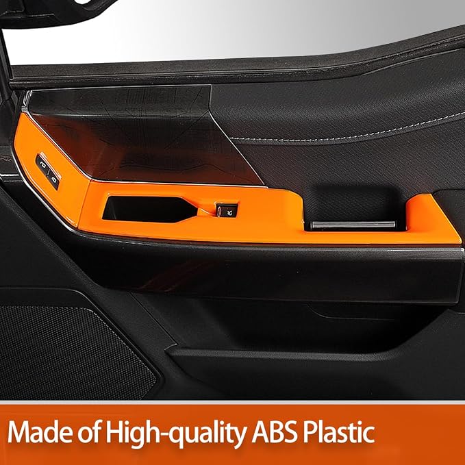 GZXinWei Interior Accessories for Ford F150 2021 2022 2023 2024 2025 2026 Door Window Control Switch Panel Trim Sticker Cover Decor Parts Orange