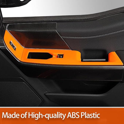 GZXinWei Interior Accessories for Ford F150 2021 2022 2023 2024 2025 2026 Door Window Control Switch Panel Trim Sticker Cover Decor Parts Orange