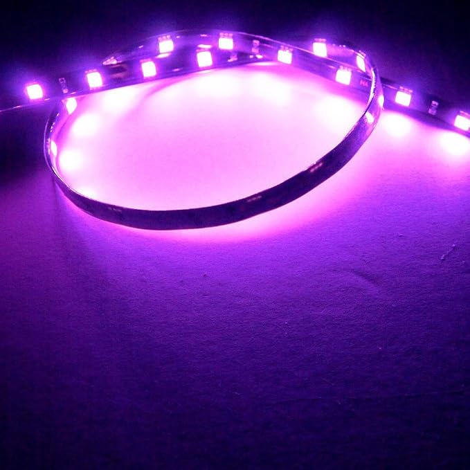 SOCAL-LED LIGHTING 60cm 24" Purple Flexible LED Strips High Power Bright 5050 12 SMD Car DRL Under Dash Accent Light, Waterproof, Cuttable, Pack of 2