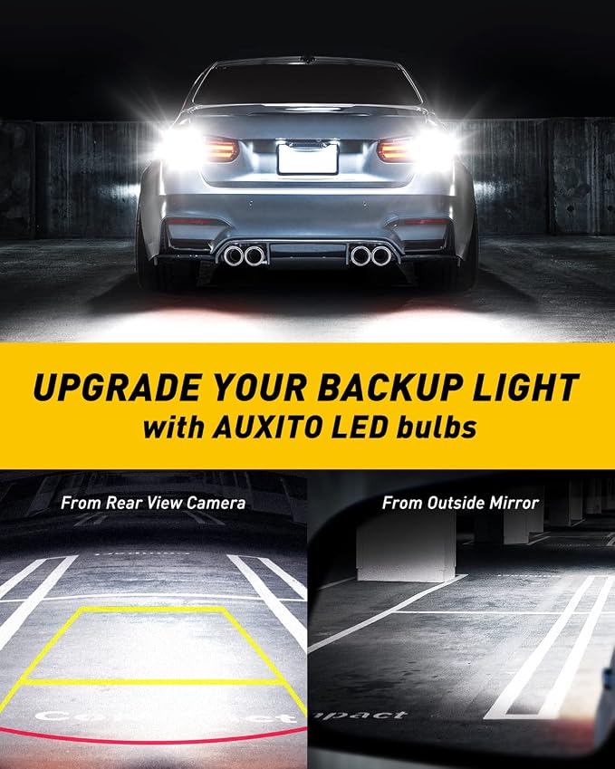 AUXITO 3157 LED Bulbs Reverse Lights, Super Bright 3056 3156 3057 4157 LED Bulbs with Projector for Reverse Back Up Lights Tail Brake Turn Signal Parking Daytime Running Lights, 6000K White