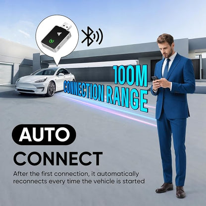 Upgraded Wireless CarPlay Adapter, 2-in-1 Mini Size CarPlay & Android Auto Adapter, Convert Wired to Wireless with USB & USB-C/Type-C, Plug & Play, Stable Control & No Delay, with iPhone & Android