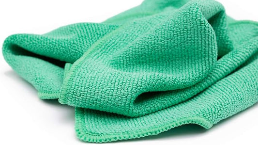 The Rag Company - The Pearl - Professional Microfiber Detailing Towel for Ceramic Coating Leveling and Sealant Removal, Safe and Scratch-Free with No Tags, 320gsm, 16in x 16in, Green -12 Pack