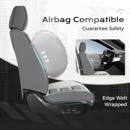 Coverado Car Seat Covers Full Set, Seat Covers for Cars, Front Seat Covers and Back Seat Cover Waterproof Leather Automotive Seat Cover, Universal Car Interior Protectors Cushion for Most Cars