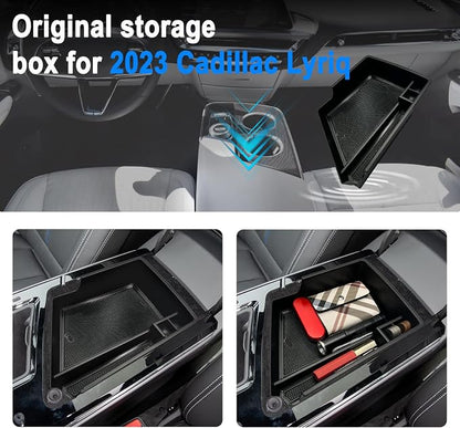 SHAOHAO for 2025 2026 Cadillac Lyriq Center Console Organizer Tray for 2023 2024 2025 2026 Cadillac Lyriq Accessories (Luxury/Tech/Sport) Secondary Armrest Insert Storage Box Lyriq 2026 Console Tray