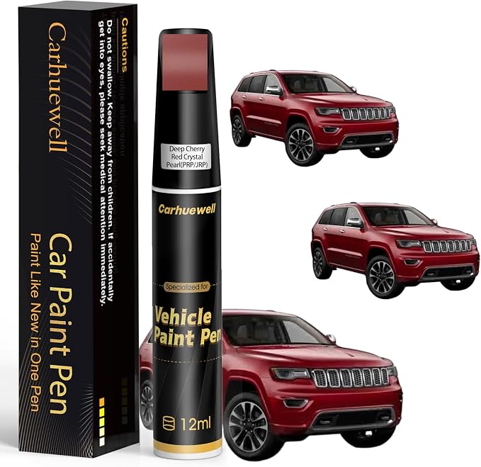 Deep Cherry Red Crystal Pearl(PRP/JRP) Touch Up Paint for Jeep, Car Paint Pen Scratch Repair Two-In-One Touch Up Paint, Exact Color Match for Jeep Automotive Scratch Remover for Deep Scratches