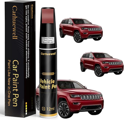 Deep Cherry Red Crystal Pearl(PRP/JRP) Touch Up Paint for Jeep, Car Paint Pen Scratch Repair Two-In-One Touch Up Paint, Exact Color Match for Jeep Automotive Scratch Remover for Deep Scratches