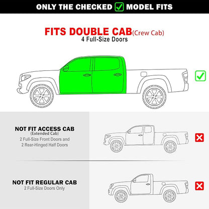 APS Stainless Steel Pocket Steps Running Boards Compatible with Toyota Tacoma 2005-2023 Double Crew Cab