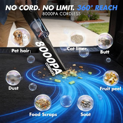 28PCS Car Detailing Kit Interior Cleaner, Car Interior Cleaning Kit with Cordless Handheld Vacuum, 2-in-1 Mop, Interior Car Detailing Brushes, Windshield Cleaner, Car Accessories Gift for Men Women
