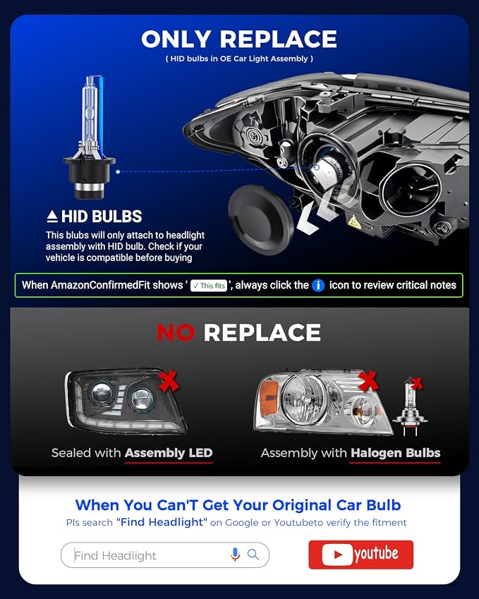 Marsauto D4S D4R HID Bulbs, 800% Ultra Brighter 30,000LM 6500K White for 66440 42402 42402WX Bulb, Plug and Play, Pack of 2
