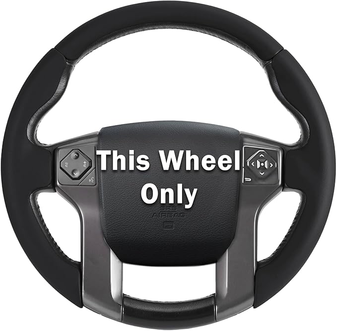 Fit for Tacoma(2012-2023) Steering Wheel Cover, Steering Wheel Cover for Toyota 4Runner(2010-2024) Tundra(2014-2021) Sequoia(2014-2022) Accessories (Black)