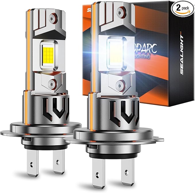 SEALIGHT H7 Bulb For Fog/ATV, 65000LM 2025 New Modle, 80000HRS Lifespan with Cooling Fan 6500K Eye-protected, Wireless Non-polarity Easy Installation, Pack of 2