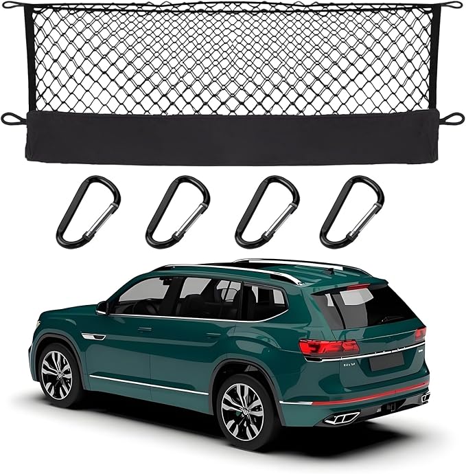 Envelope Style Cargo Net Compatible with Volkswagen Atlas New 2026 2025 2024 2023 2022 2021 2020 2019 2018 2017 Trunk Car Rear Tailgate Touring Netting