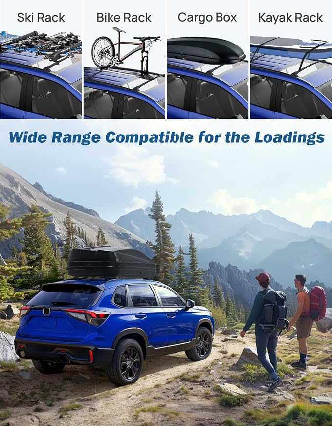JOYTUTUS Roof Rack Cross Bars Compatible with Honda CR-V and CRV Hybrid 2023 2024 2025 with Raised Rails, Heavy Duty Car Aluminum Crossbars for Roof Racks Suitcases Kayaks Canoes Bikes Skis