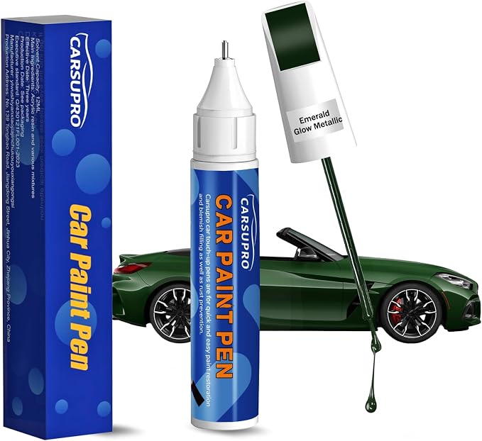 Green Touch Up Paint for Cars,Car Paint Touch Up Pen for Deep Scratches,Car Scratch Repair Pen Auto Scratch Remover for Easy to Use and Fix(Emerald Glow Metallic)