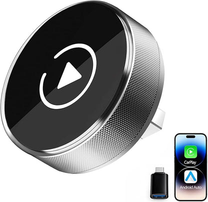 KAYZY 2026 Wireless CarPlay & Android Auto Adapter 2-in-1, Plug & Play Mini Tube Wireless Carplay Adapter for iPhone & Android, Auto Connect with No Latency, Premium Aluminum Design, USB A & USB C