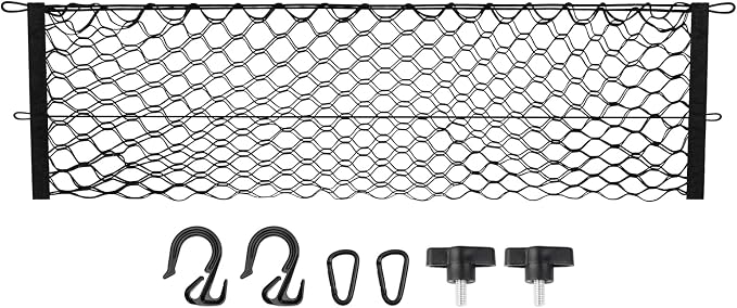Canvcle Trunk Cargo Net for 2018-2025 2026 Chevy Equinox & GMC Terrain Accessories Envelope Style Mesh Trunk Net Organizer and Storage Stretchable Elastic Nylon Rear Cargo Netting with Hooks