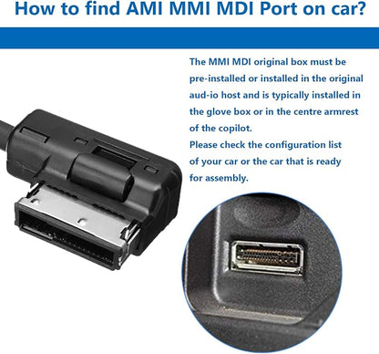 AMI MMI MDI Music AUX Adapter Cable Compatible with A1 A3 A4L A6 A6L A7 A8L Q3 with 3G System