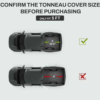 AUTOSAVER88 FRP Hard Tri-fold Truck Bed Tonneau Cover Fits for Toyota Tacoma 2024 2025 2026 5ft Bed (Excl. Trail Edition) with Deck Rail System