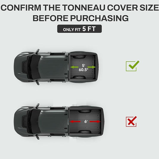 AUTOSAVER88 FRP Hard Tri-fold Truck Bed Tonneau Cover Fits for Toyota Tacoma 2024 2025 2026 5ft Bed (Excl. Trail Edition) with Deck Rail System