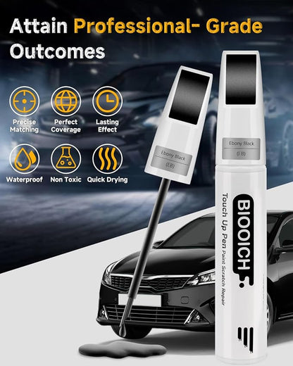 Touch Up Paint Pen Exact Color Match Car Chip and Scratch Repair (for Kia, Ebony Black(EB))