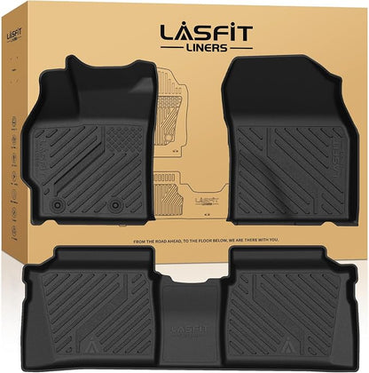LASFIT Floor Mats for Toyota Prius 2010-2011, All Weather TPE Custom Fit Easy Clean Durable No-Curling Floor Liners for Prius 2010 2011 Front & Rear 2 Row Car Mats, Black