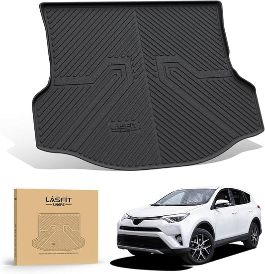 LASFIT Cargo Trunk Mat for Toyota RAV4 2013-2018 (Include Hybrid) All Weather TPE Custom Fit Waterproof RAV 4 Cargo Liner Accessories, Lifespan 5 Years+, Black