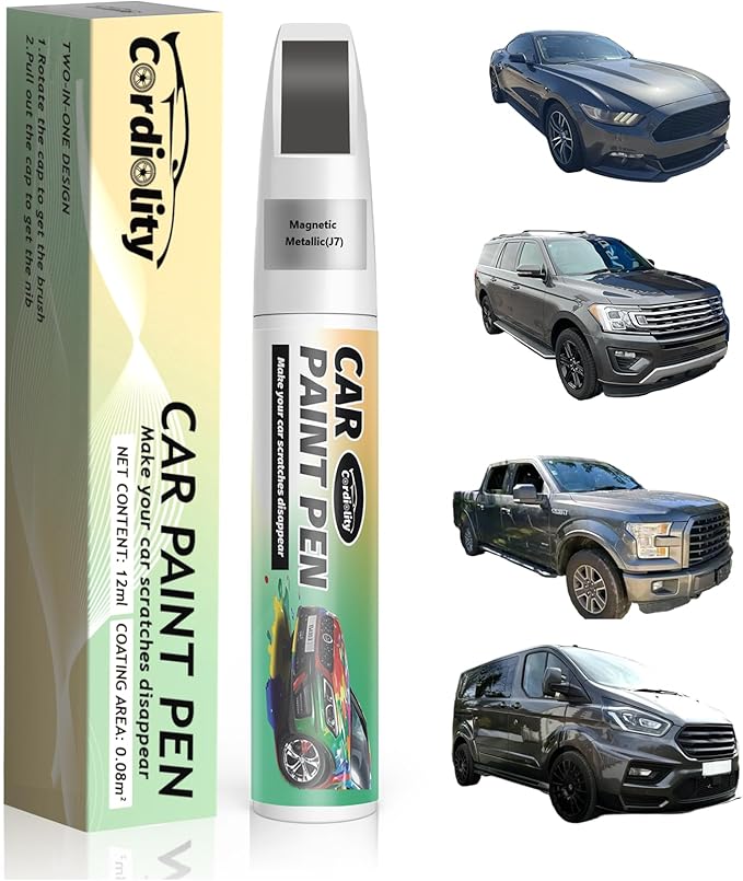 Car Touch Up Paint Magnetic Metallic(J7) for Ford, Color Accurate Car Scratch Repair Remover Pen Fix Auto Paint Chips and Nicks