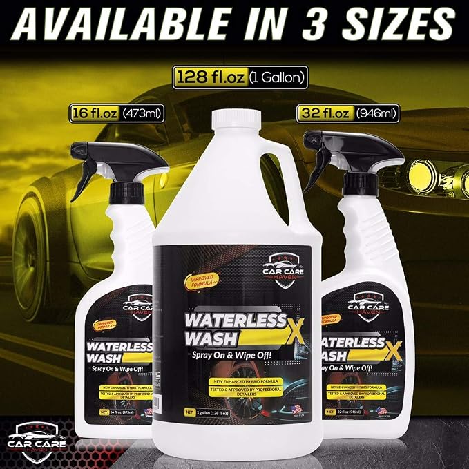 Waterless Wash X-Car Detailing, 128 oz Gallon | No Water Needed, Quick Detailer for Any Vehicle, Wash in Garage, at Work, or Anywhere, Spray On & Wipe Off