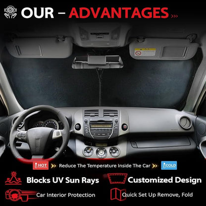 KAYZT Windshield Sun Shade for 2015-2020 Che-vrolet/Chevy Tahoe Foldable Sunshade Front Window Custom Fit Car Accessories