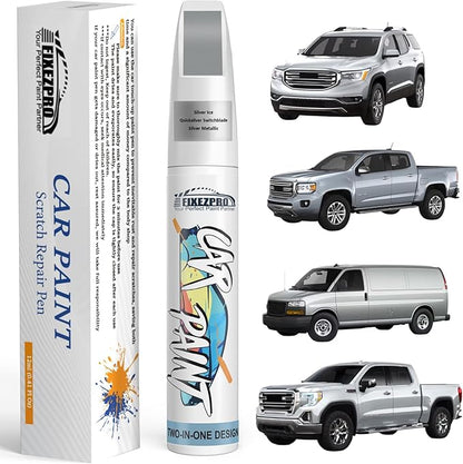 Silver Ice/Quicksilver(GAN/WA636R) Touch Up Paint for GMC, Exact Color Match Car Paint Scratch Repair Remover Pen Kit Fix Vehicle Chips and Automotive Nicks Scuff