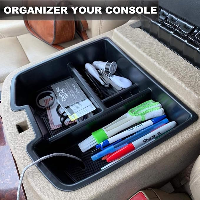 EDBETOS Center Console Organizer Tray Compatible with GMC Sierra 1500 Chevy Silverado Suburban 2500 Avalanche 07-13 Accessory 07-14 Sierra 2500 3500 Yukon Silverado 2500 3500 Suburban 1500 Tahoe