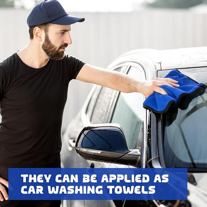 Tallew 50 Pcs Microfiber Towels:16"x16" Microfiber Drying Towels Bulk Micro Fiber Car Cleaning Cloth for Cars Drying Washing Polishing Office Windows Cleaning Household Supplies (Blue,Gray)