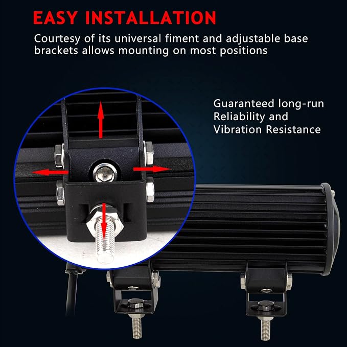 Willpower 9 inch 54W Spot LED Work Light Bar Driving Lamp 12V 24V 5400LM for Chevrolet Dodge Ford GMC JP Toyota Polaris RZR Ranger ATV UTV Can Maverick Boat SUV F150 F250