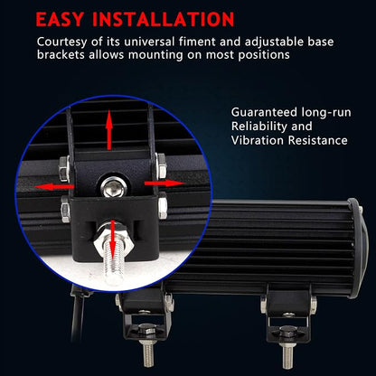 Willpower 9 inch 54W Spot LED Work Light Bar Driving Lamp 12V 24V 5400LM for Chevrolet Dodge Ford GMC JP Toyota Polaris RZR Ranger ATV UTV Can Maverick Boat SUV F150 F250