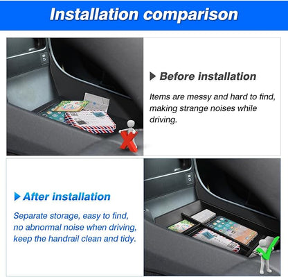 Autorder Center Console Bottom Organizer for 2023 2024 2025 Toyota bZ4X/ Subaru Solterra Accessories Lower Center Console Storage Tray