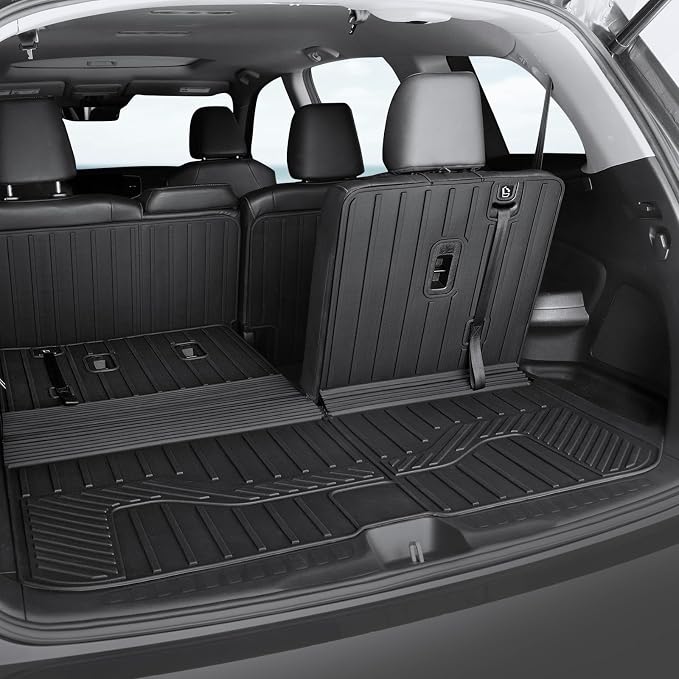 Floor Mats for Honda Pilot 2022-2016, All Weather Floor Mats Trunk Cargo Liner with Backrest Protectors and Door Sill Guards Accessories, Full Coverage Set for 8 Seats (Not Fit Elite Model)