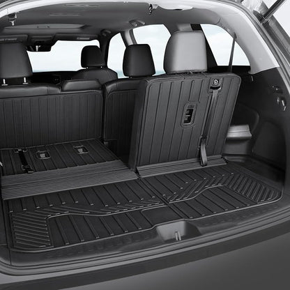 Floor Mats for Honda Pilot 2022-2016, All Weather Floor Mats Trunk Cargo Liner with Backrest Protectors and Door Sill Guards Accessories, Full Coverage Set for 8 Seats (Not Fit Elite Model)