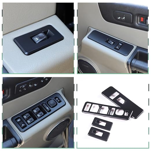 Inner Window Switch Panel Cover for Hummer H2 2003-2007,Window Lift Switch Cover Interior Button Trim Kit,1 Set of 4,Interior Accessories (Matte Black)