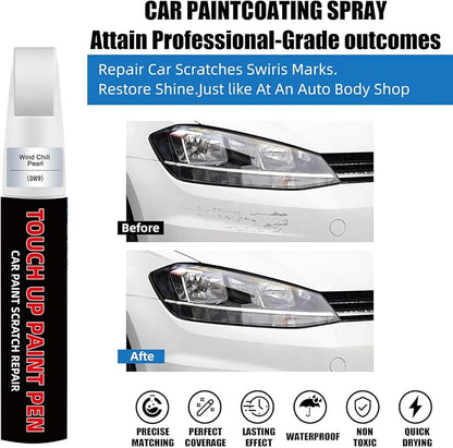 Wind Chill Pearl Tricoat(089) Car Touch Up Paint for Toyota 2-in-1 Car Scratch Repair Pen with Fine Tip&Brush, DIY Color-Code Matched Auto Paint for Rock Chips Door Scratches Paint Nicks Bumper Marks
