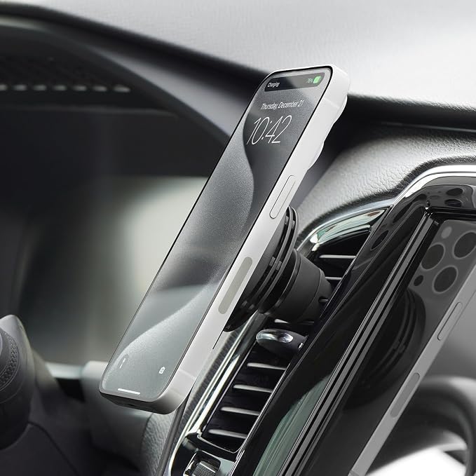 iOttie Velox Qi2 Mini Wireless Charging Car Mount - MagSafe Compatible Air Vent Phone Mount with 15W Charging for Qi2-enabled Smartphones Including iPhone 12,13,14,15,16 and 17. Car Charger Included.