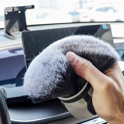 ChgImposs Detail Brushes Car Detailing, Tire Shine Brush, Automotive Interior Dusting Brush with Storage Rack, Covers Clean Large Area Inside or Outside Vehicles
