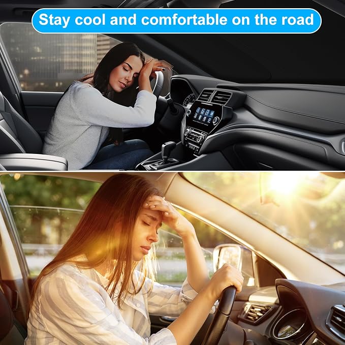 Car Sun Shade for 2023 2024 2025 2026 Honda CRV Windshield Sun Shade, Sun Visor Windshield Screen Cover for Honda CR-V Front Window Sunshade Foldable Auto Interior Accessories UV Block to Keep Cool