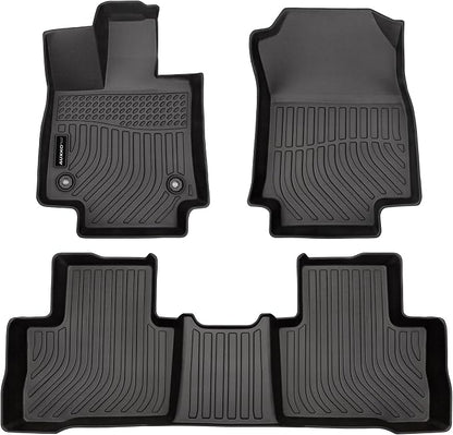 Auxko All Weather Floor Mats Fit for Toyota RAV4 2019-2024 2025 Gasoline & Hybrid & PHEV TPE Rubber Liners RAV4 Accessories Set All Season Guard Odorless Anti-Slip Floor Mats