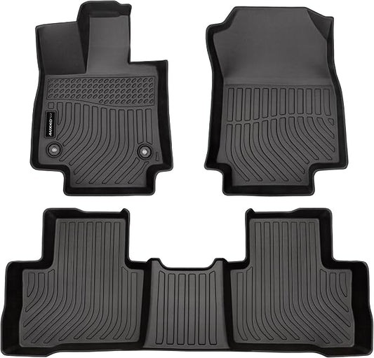 Auxko All Weather Floor Mats Fit for Toyota RAV4 2019-2024 2025 Gasoline & Hybrid & PHEV TPE Rubber Liners RAV4 Accessories Set All Season Guard Odorless Anti-Slip Floor Mats