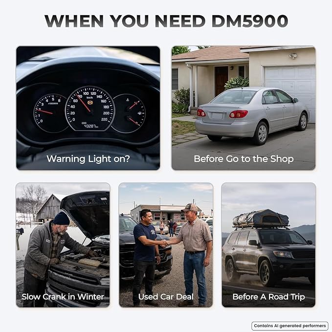 AUTOPHIX DM5900 OBD2 Scanner, ABS SRS Transmission & Engine Code Reader, Check Engine Light Scanner with Battery Test, Live Data, Smog Check, Free Lifetime Updates for All OBDII Cars