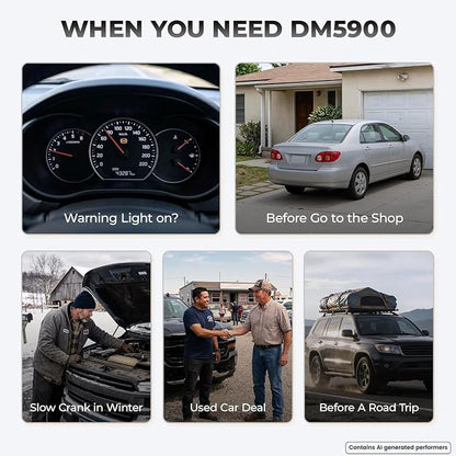 AUTOPHIX DM5900 OBD2 Scanner, ABS SRS Transmission & Engine Code Reader, Check Engine Light Scanner with Battery Test, Live Data, Smog Check, Free Lifetime Updates for All OBDII Cars