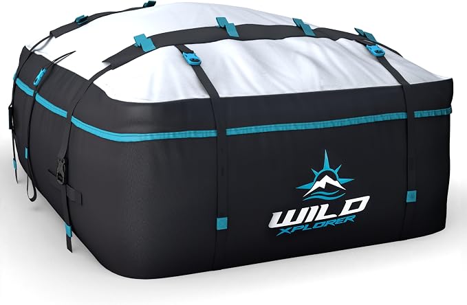 Rooftop Cargo Carrier - 19 Cubic Feet (XL), Waterproof Soft Shell Car Roof Cargo Carrier, Heavy Duty Car Top Luggage Cargo Bag with Patented Door Hooks and Non-Slip Mat