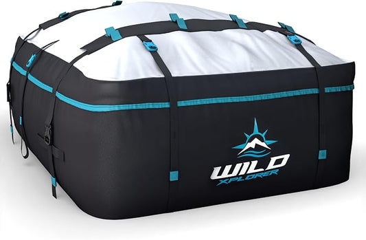Rooftop Cargo Carrier - 19 Cubic Feet (XL), Waterproof Soft Shell Car Roof Cargo Carrier, Heavy Duty Car Top Luggage Cargo Bag with Patented Door Hooks and Non-Slip Mat