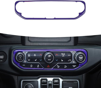 RT-TCZ Air Conditioning Dashboard Center Console Control Trim Panel Cover Interior Accessories Decoration Trim Kit for 2018-2022 Jeep Wrangler JL JLU & Jeep Gladiator JT (Purple)