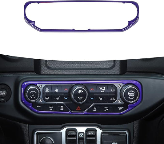 RT-TCZ Air Conditioning Dashboard Center Console Control Trim Panel Cover Interior Accessories Decoration Trim Kit for 2018-2022 Jeep Wrangler JL JLU & Jeep Gladiator JT (Purple)